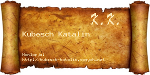 Kubesch Katalin névjegykártya